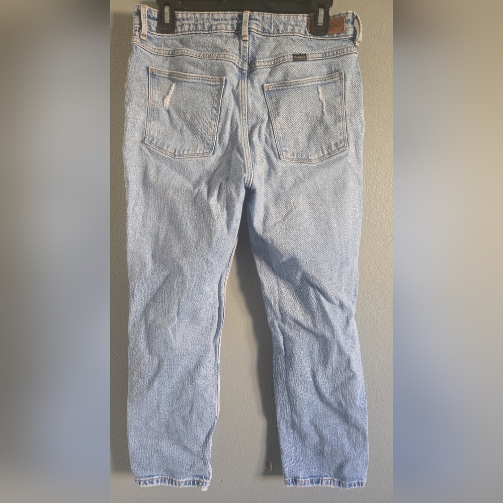 Wrangler High Rise Distressed Light Blue Jeans 10/30 - Picture 3 of 4